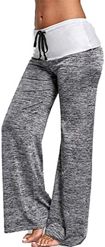 מכנסי יוגה כותנה של מיאשוי מכנסי טלאים מכנסיים לייבוש מהיר יוגה ספורט רגל רחבה יוגה יוגה יוגה גבוהה