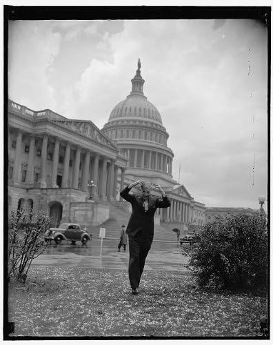 צילום היסטורי -פינדס: פריק ברד סטורם פוגע בגבעת הקפיטול, פט בולנד, מזג אוויר, מכוניות, וושינגטון די.סי., 1938