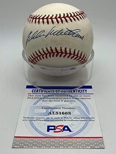אדי מת'וס ברייבס חתום על חתימה רשמית MLB בייסבול PSA DNA *68 - כדורי חתימה עם חתימה