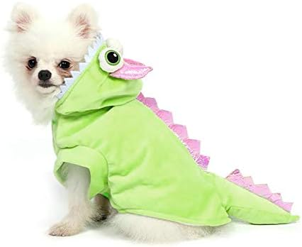 תלבושות דרקון לחתול כלב מוגוקו, שמלת קוספליי של חיית המחמד, תחפושת דינוזאור ירוקה לכלבי כלבים קטנים