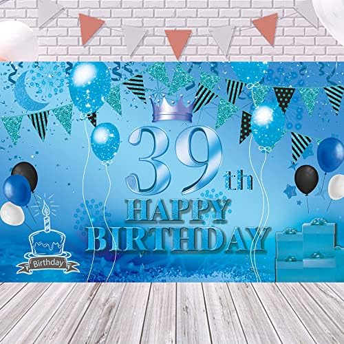 יום הולדת 39 שמח רקע באנר כחול שלט 39 פוסטר 39 אספקת מסיבת יום הולדת ליום נישואין תא צילום צילום רקע קישוטי מסיבת יום הולדת, 72.8 על 43.3