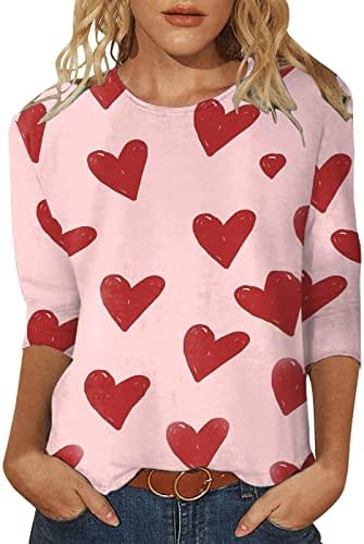חולצת טריקו של יום האהבה נשים אהבה חולצה עץ הדפס חולצת טי חול גרפית טי גרפיקה חולצות שרוול ארוך רגיל נשים בחפיסה