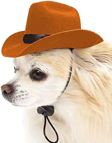 כובע קאובוי כלבים, כובע תלבושות כלבים כובע קוספליי לחיות מחמד עם רצועה אלסטית מתכווננת למסיבת Chrismas Hollween