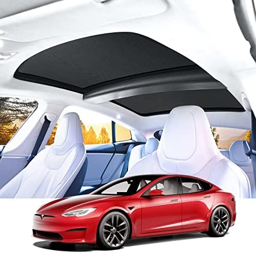Basenor 2015-2020 4 יחידות טסלה דגם S גג זכוכית גג שמש UV קרני הגנה הגנה על גג פנורמי מתקפל גג סאנשייד חלון עליון גווני שמש לטסלה דגם