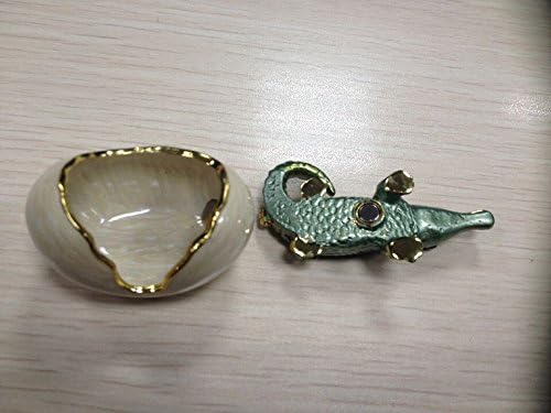 znewlook bejeweweled תנין בבקיעת ביצה תכשיטים תכשיטים תכשיטים תנינים בוקעים מקופסת תכשיטים צירים ביצים
