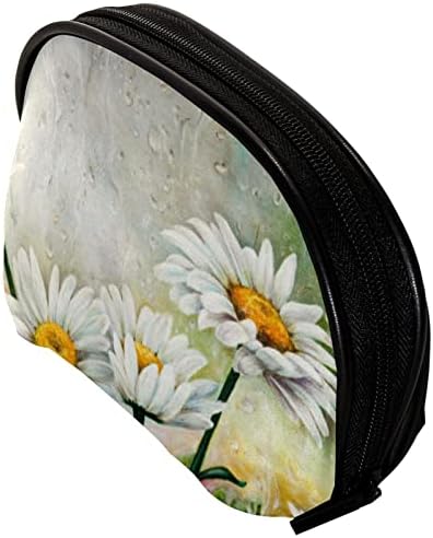 תיק טואלטיקה, תיק קוסמטי של איפור נסיעות לנשים גברים, קמומיל שמן ציור פרחים אביב