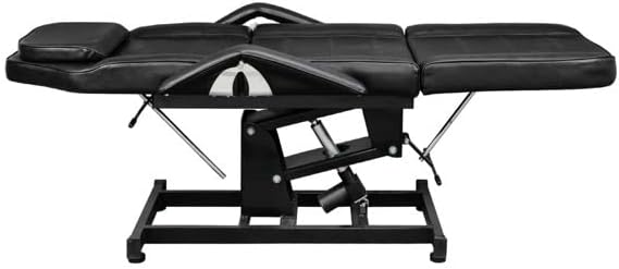 שולחן עיסוי 72 אינץ ' 3-סעיף ספא סלון יופי קעקוע מיטת עיסוי עם ממונע שכיבה גובה כוח מעלית & מגבר; שרפרף שחור