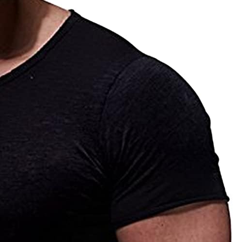 גברים של קצר שרוול צווארון עגול חולצה ספורט חולצות קלאסי מתאים בסיסי חולצות מקרית אופנתי מצויד גמישות טיז