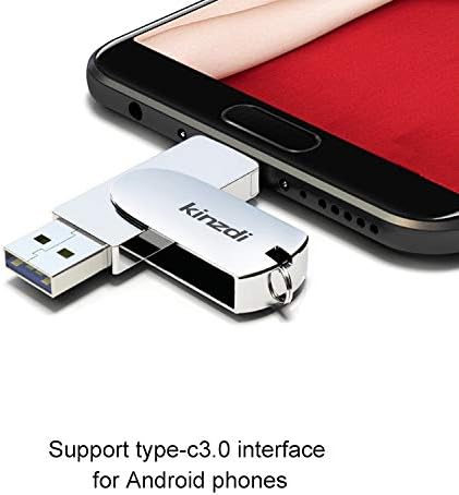 KINZDI נוח ומעשי 256GB USB 3.0 + Type-C 3.0 ממשק מתכת טוויסטר פלאש דיסק V11