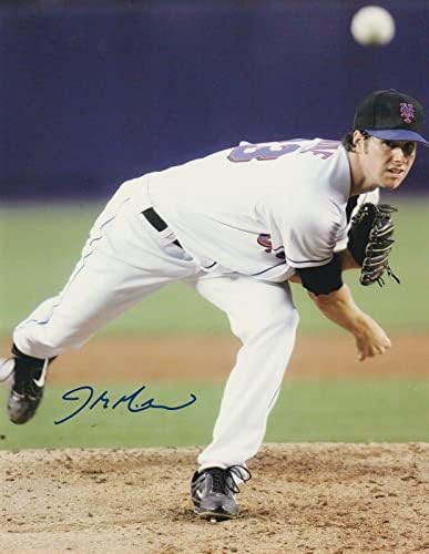 ג'ון מיין ניו יורק מטס פעולה חתמה על 8x10 - תמונות MLB עם חתימה