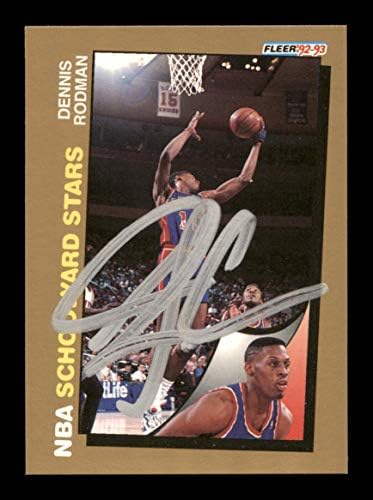 דניס רודמן חתימה 1992-93 כרטיס Fleer 261 דטרויט פיסטונס SKU 190473 - כרטיסי חתימה בכדורסל