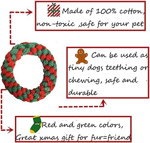 סט צעצועי חבלים של כלבי חג המולד, משיכת צעצועי חיית מחמד אינטראקטיביים מלחמה