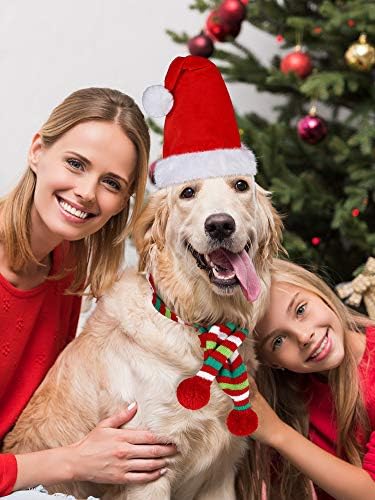 2 חתיכות חג המולד כלב חיות מחמד כובע כובע חיית מחמד סנטה צעיף לכלבי חיות מחמד לחג המולד חתולים מתלבשים אספקה