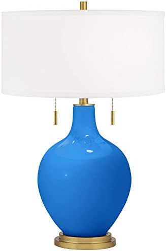 צבע + פלוס מנורת שולחן פליז כחול מלכותי