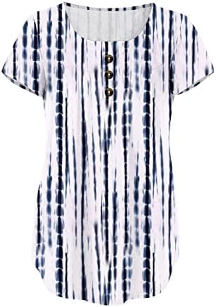 חולצת שרוול קצרה של Xipcokm לנשים נ 'צוואר חולצות הנלי מסתירות בטן חולצה טוניקה זורמת 2022 טי קיץ מזדמן טי טי טיי
