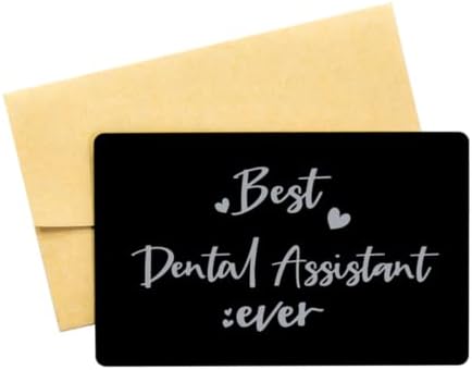 כרטיס אלומיניום שחור, עוזר השיניים הטוב ביותר אי פעם, כרטיס ארנק, תוספת כרטיס ארנק חרוט בלייזר, כרטיס הודעה לעוזר שיניים, לעוזר שיניים