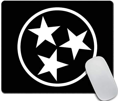 דגל טנסי דגל מבודד מתנדבים שחור טרי-כוכב עכבר עכבר גומי משחקי גומי משחקי עכבר מלבן עכבר מלבן למחשב נייד 9.5 x 7.9 אינץ '