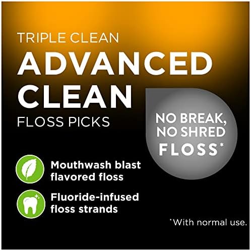 Dentek Triple Clean Clean מתקדמים בחירות חוט נקייה, ללא הפסקה וללא חוט דנטלי, 150 ספירה