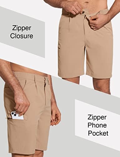 Zuty 8.5 מכנסי גולף לגברים מגורים מטיילים מטיילים 50+ מתיחה מזדמנת מהירה מהירה של מכנסיים קצרים משקל משקל עם 6 כיסים