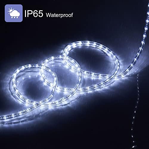 אורות חבל LED חיצוניים - 18 רגל 216 נוריות LED תאורת מיתרים אטום למים בהיר לעץ מסיבת חדר שינה גן בריכת רצפה תקרת קיר קיר מרזבים פסטיבל
