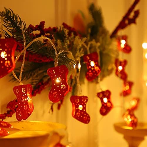 אורות גרב לחג המולד, 4. 210 אורות מיתרי חג המולד של LED, סוללה חמה לחג המולד של חג המולד סנטה אורות מיתר חוט לחתן DIY חלון עץ חג המולד