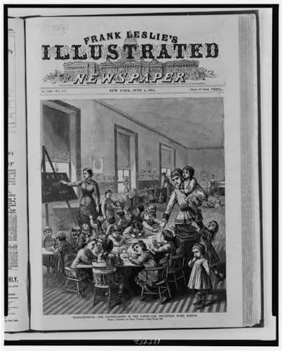צילום היסטורי -פינדס: מסצ'וסטס, גן ילדים, בית תעשייתי, בוסטון, מ.א., מורה, כיתה, 1881