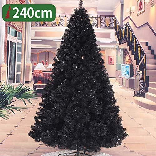 DLPY 7.8ft מלאכותי עץ חג המולד מלא אשוח אשוח אשוחית צירים ברגלי מתכת מוצקות ידידותיות לסביבה לקישוט חג-שחור 7.8ft