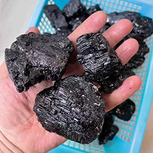 2.2 קילו שחור טבעי טורמלין קריסטל בערך אבנים חצץ מינרלי 15 יחידות+