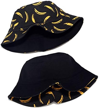 כובע דלי הדפסת בננה ג ' ויליף כובעי דייג דפוס פירות קיץ כובע הניתן לאריזה הפיך