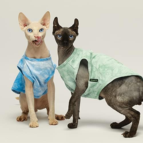 2-חבילה כותנה עניבה לצבוע כלב בגדים עם תווית רעיוני כלב חולצות כלבלב חולצות גור גופייה אפוד טי קיץ חתול בגדים ירוק כחול בינוני