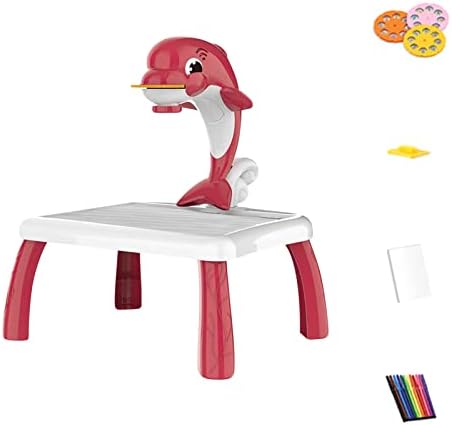 ציור מקרן שולחן לילדים לצייר מקרן צעצוע עם אור & מגבר; מוסיקה ילד חכם מקרן שרטוט שולחן עבור ילד גי