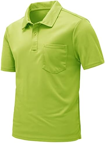 גברים של פולו חולצות קצר שרוול מהיר יבש חיצוני גולף ספורט חולצות עם כיס