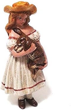 ילדה עם ארנב וינה פסלון ברונזה