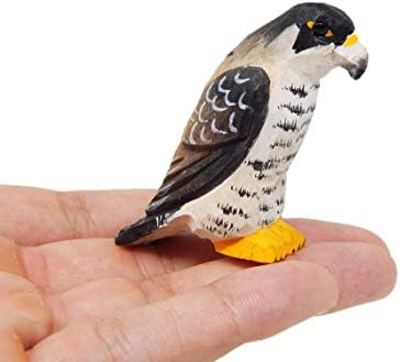 Selsela Peregrine Falcon Hawk - פסלון אמנות עץ קטן - Falconry Kestrel Bird of Prey ייחודי גילוף קישוט