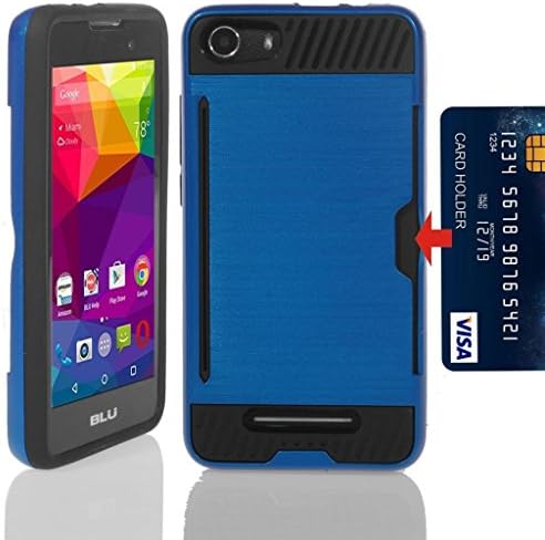 מקרה Blu Life XL, נרתיק מגן דקיק בהלם היברידי עם מחזיק כרטיס עבור Blu Life XL -Navy