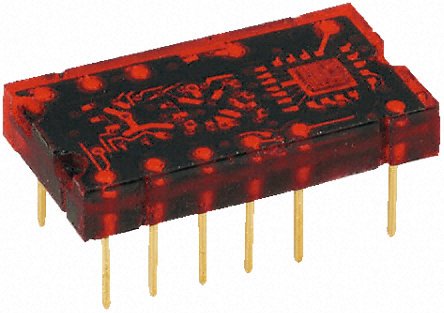 Texas Instruments TIL311 תצוגה הקסדצימאלית עם מנהל התקן מפענח, 11 סיכה, דרך חור, 10.67 ממ W x 3.6 ממ H X 19.31 ממ L