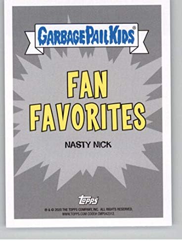 2020 Topps Farbage Pail Pail Kids 35 שנה סדרה 2 מועדפים על מעריצים FV-9A NASTY NICK NICK מדבקת כרטיס מסחר GPK רשמי