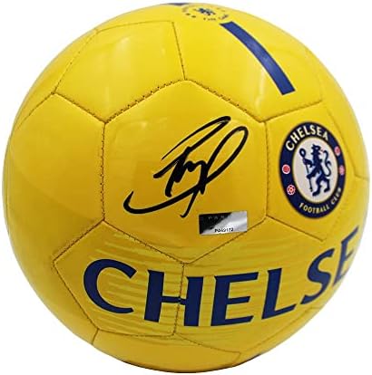 כריסטיאן פוליסיץ 'חתום על מועדון הכדורגל של צ'לסי נייקי כדור כדורגל צהוב - כדורי כדורגל עם חתימה