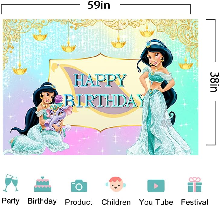 נסיכת יסמין רקע עבור יום הולדת ספקי צד אלדין תינוק מקלחת באנר עבור מסיבת יום הולדת קישוט 5 * 3 רגל