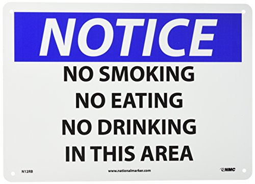 הודעה על NMC N12RB - אין עישון - אין אכילה - אין שתייה באזור זה - 14 אינץ