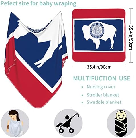דגל מדינת ויומינג שמיכה לתינוקת מקבלת שמיכה לעטיפת כיסוי חוט -יילוד של תינוקות