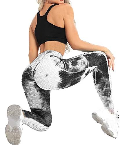 מכנסי יוגה מודפסים עם מותניים עבים עבים עם כיסים, אימון בקרת בטן מפעיל חותלות אתלטיות של Splice לנשים