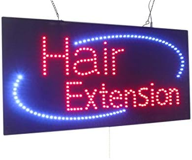 שלט הרחבת שיער, שילוט של טופינג, LED ניאון פתוח, חנות, חלון, חנות, עסקים, תצוגה, מתנת פתיחה מפוארת