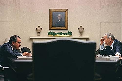 הנשיא לינדון ג 'ונסון וריצ' רד ניקסון 8 על 12 הדפסת תמונות של הליד כסף