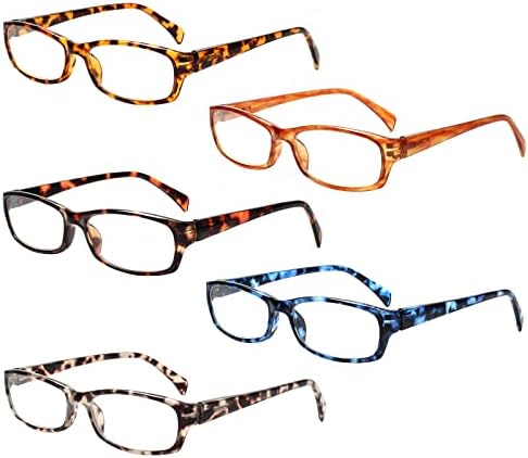 נורפרוויס קריאת משקפיים 5 זוגות אופנתי צבע קוראי אופנה משקפיים לקריאת גברים & מגבר; נשים