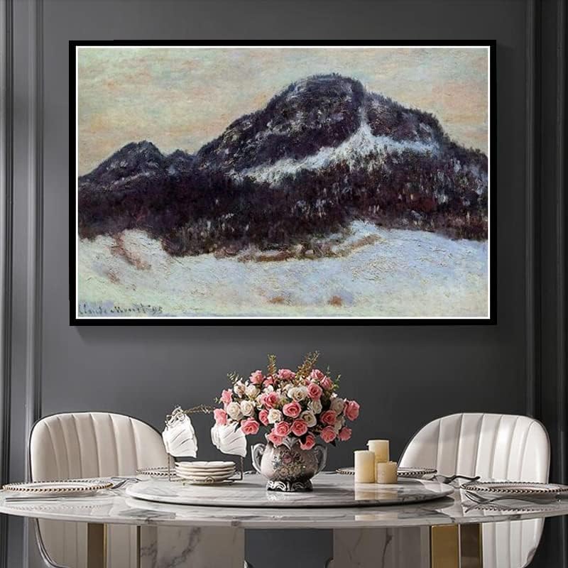 הר קולסאס בערפילי מזג אוויר ציור על ידי קלוד מונה יהלומי ציור ערכות למבוגרים, 5 ד קריסטל יהלומי אמנות עם אביזרי כלים, תמונה עשה זאת בעצמך