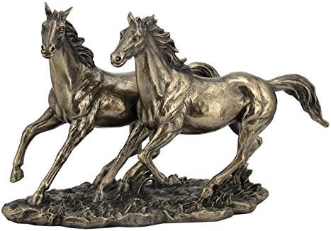 ארהב בגודל 11 אינץ 'יצוק קרוני ברונזה צבעוני סוסים פסל פסל תפאורה