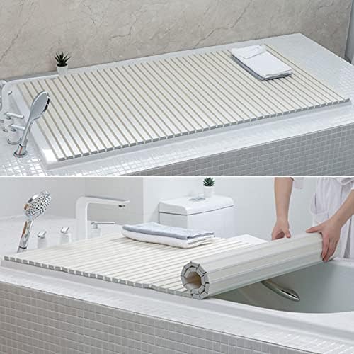 מגש אמבטיה של פנגפנג פנגפי, כיסוי אמבטיה מתקפל עמיד למים, לוח בידוד נגד אבק לחדר אמבטיה מלון ביתי, עובי 1.2 סמ, 8 גדלים
