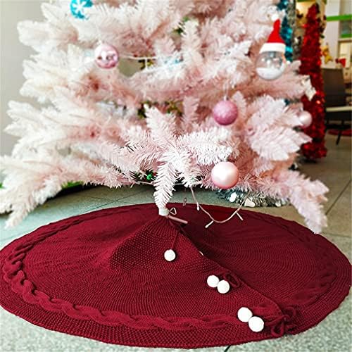 חצאיות עץ חג המולד סרוג גנאפנן שטיח אדום גדול קישוט חג מולד שמח לחצאיות עץ ביתי קישוט לשנה החדשה