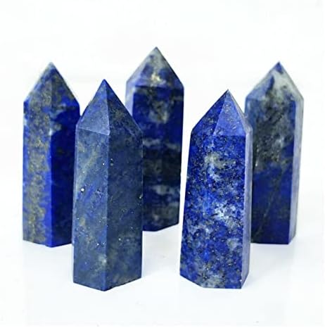 Binnanfang AC216 5 חתיכות 45-50 ממ כחול טבעי Lapis Lazuli נקודת קריסטל נקודת שרביט מגדל נקוד